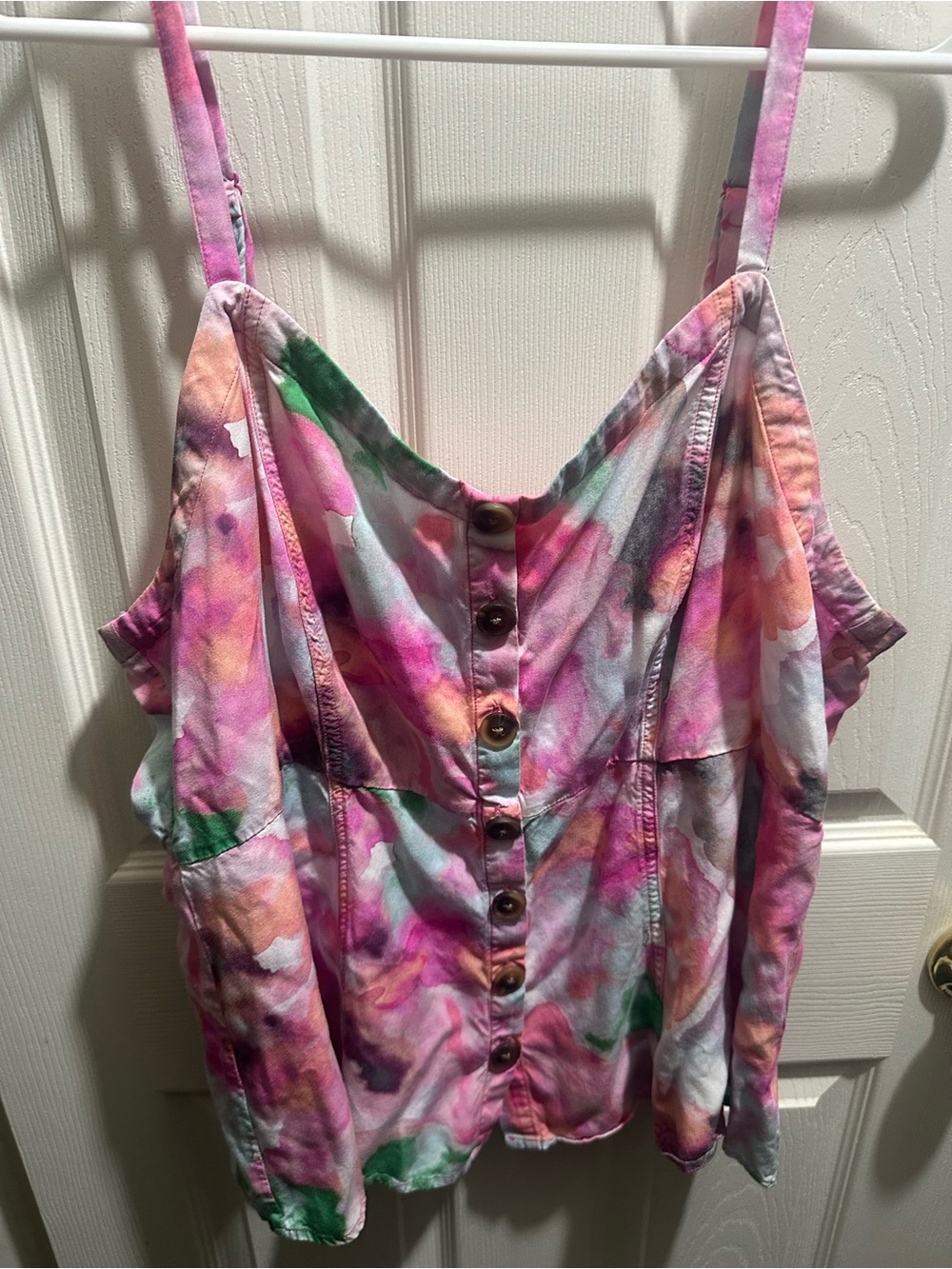 torrid Pink Multi Tie-Dye Button Cami